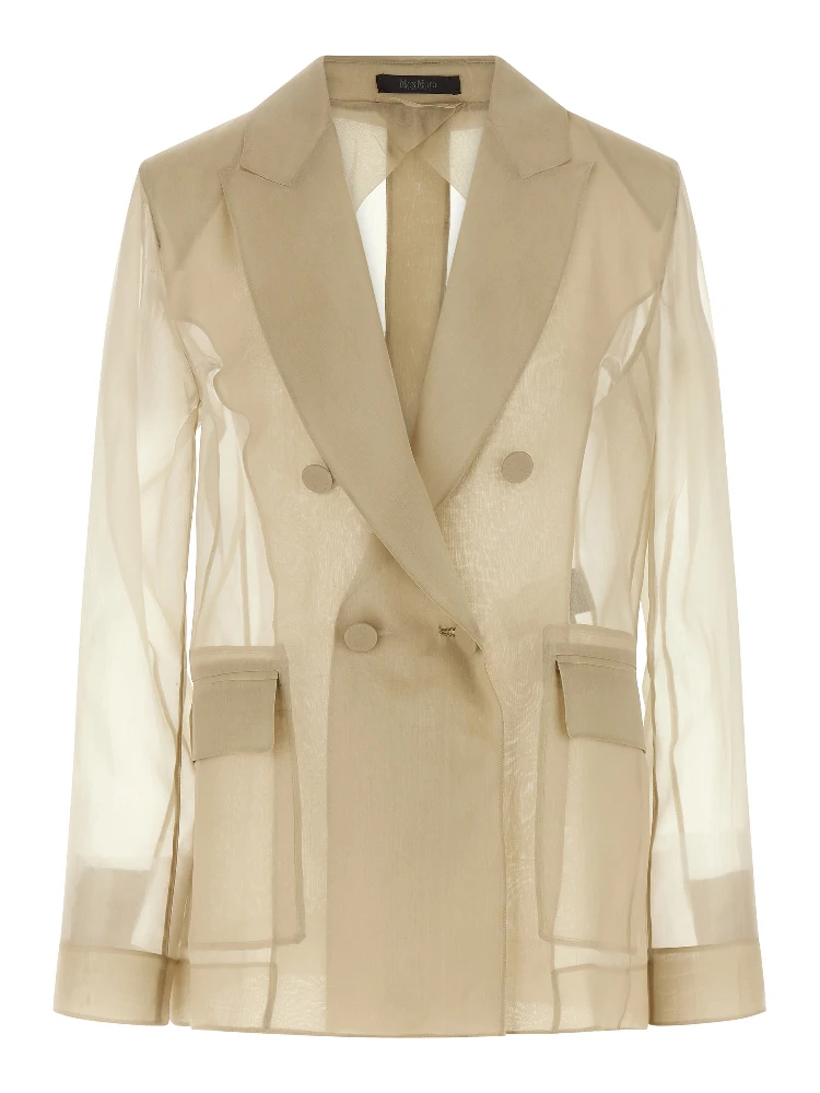 Beige Silk Blazer