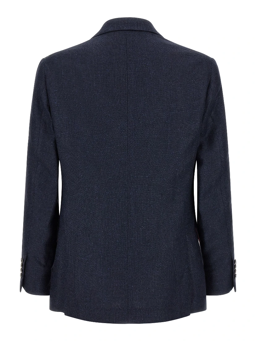 Blue Silk Two-Piece Suit