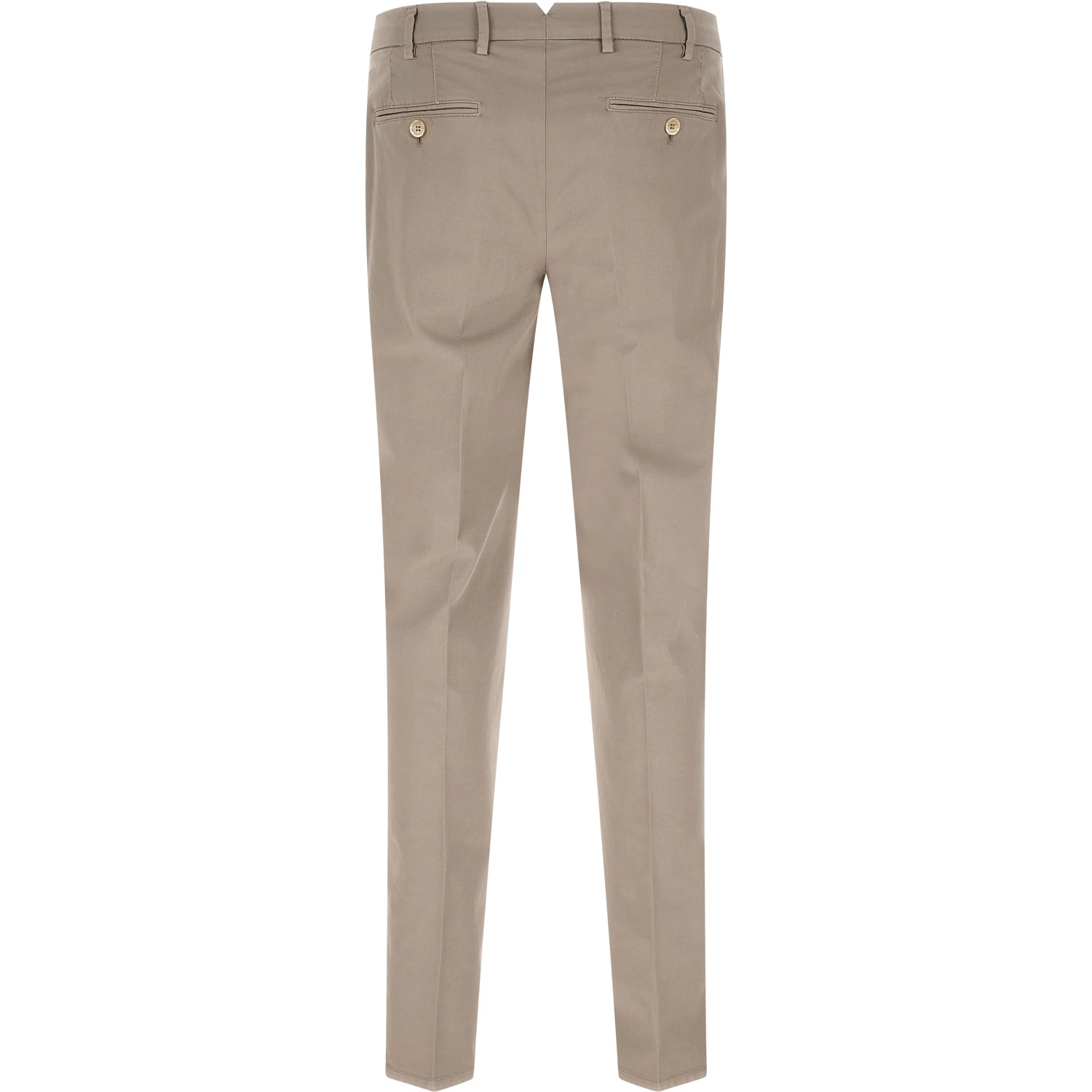 Beige Cotton Casual Pants