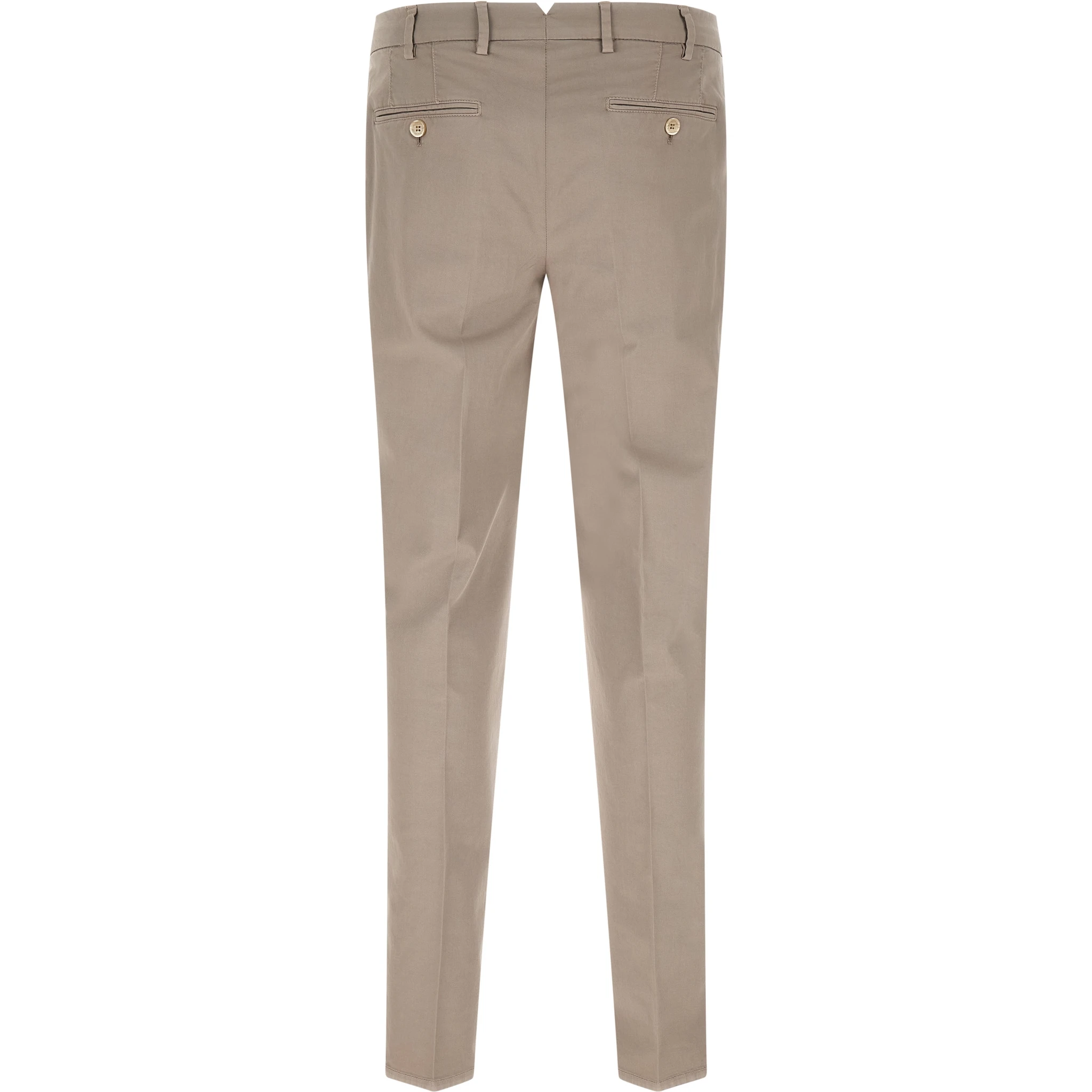 Beige Cotton Casual Pants
