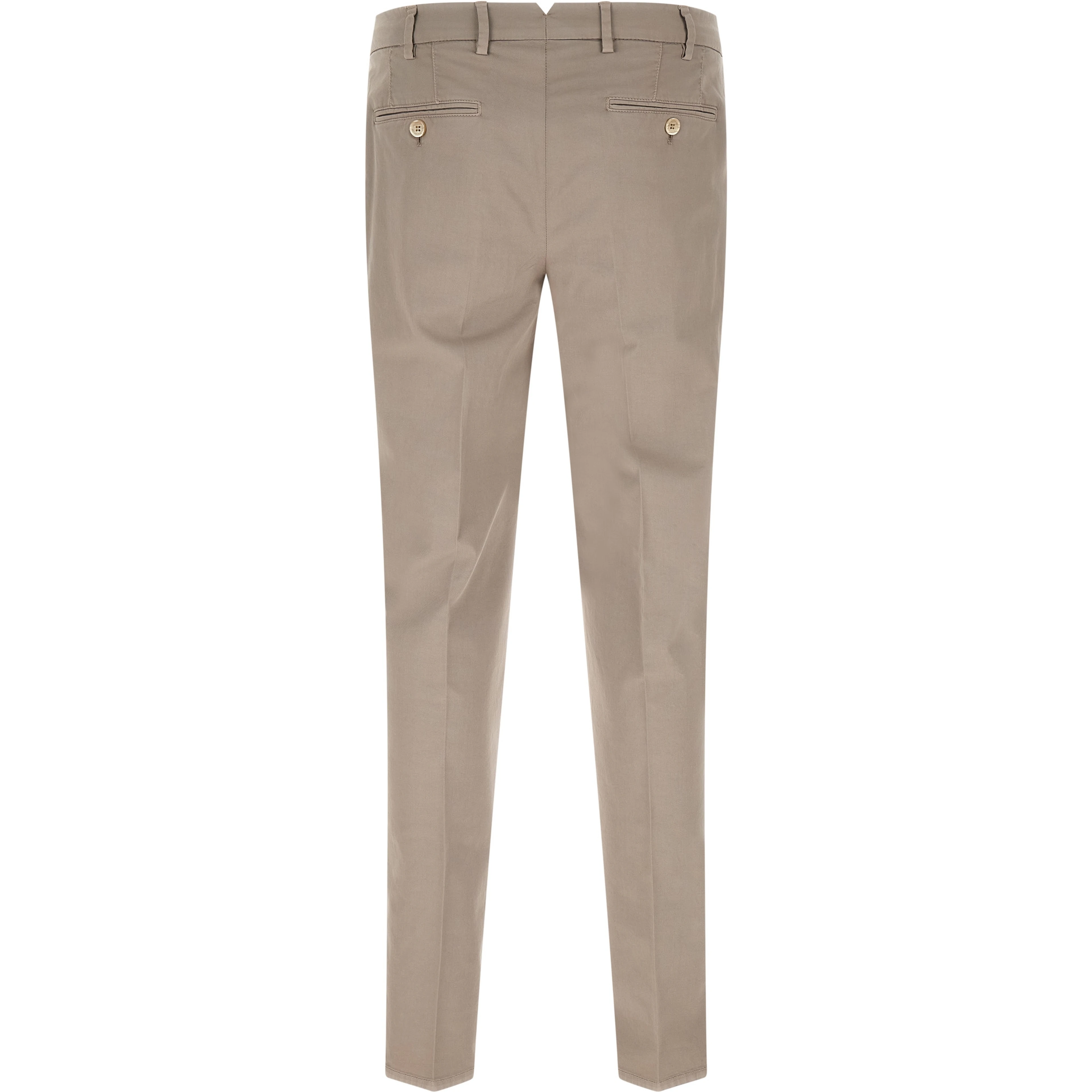 Beige Cotton Casual Pants