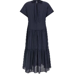 Blue Acetate Long Dress