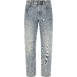 Blue Cotton Tapered Jeans
