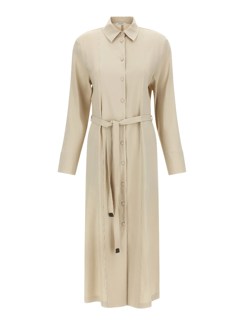 Beige Linen Long Dress