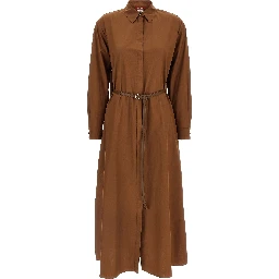 Brown Cotton Long Dress
