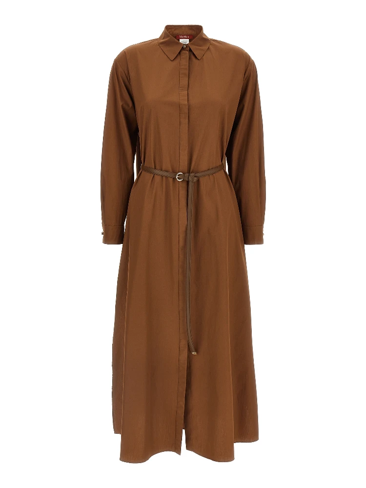 Brown Cotton Long Dress
