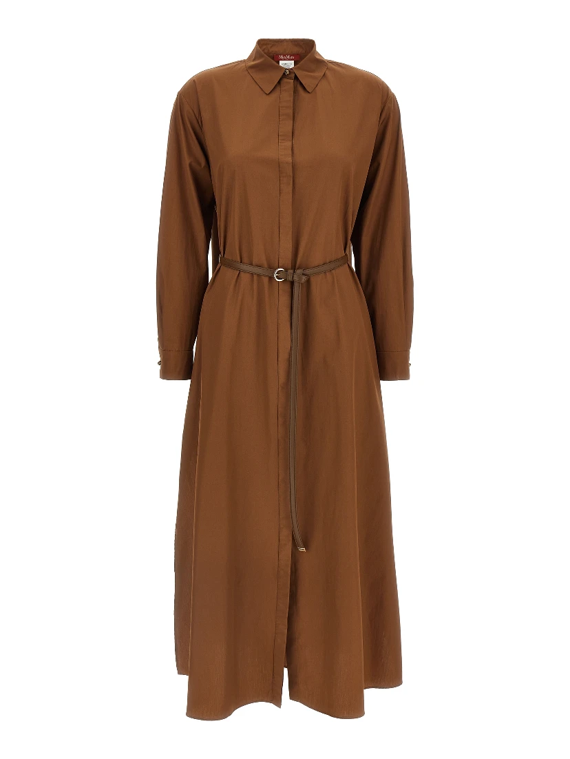 Brown Cotton Long Dress