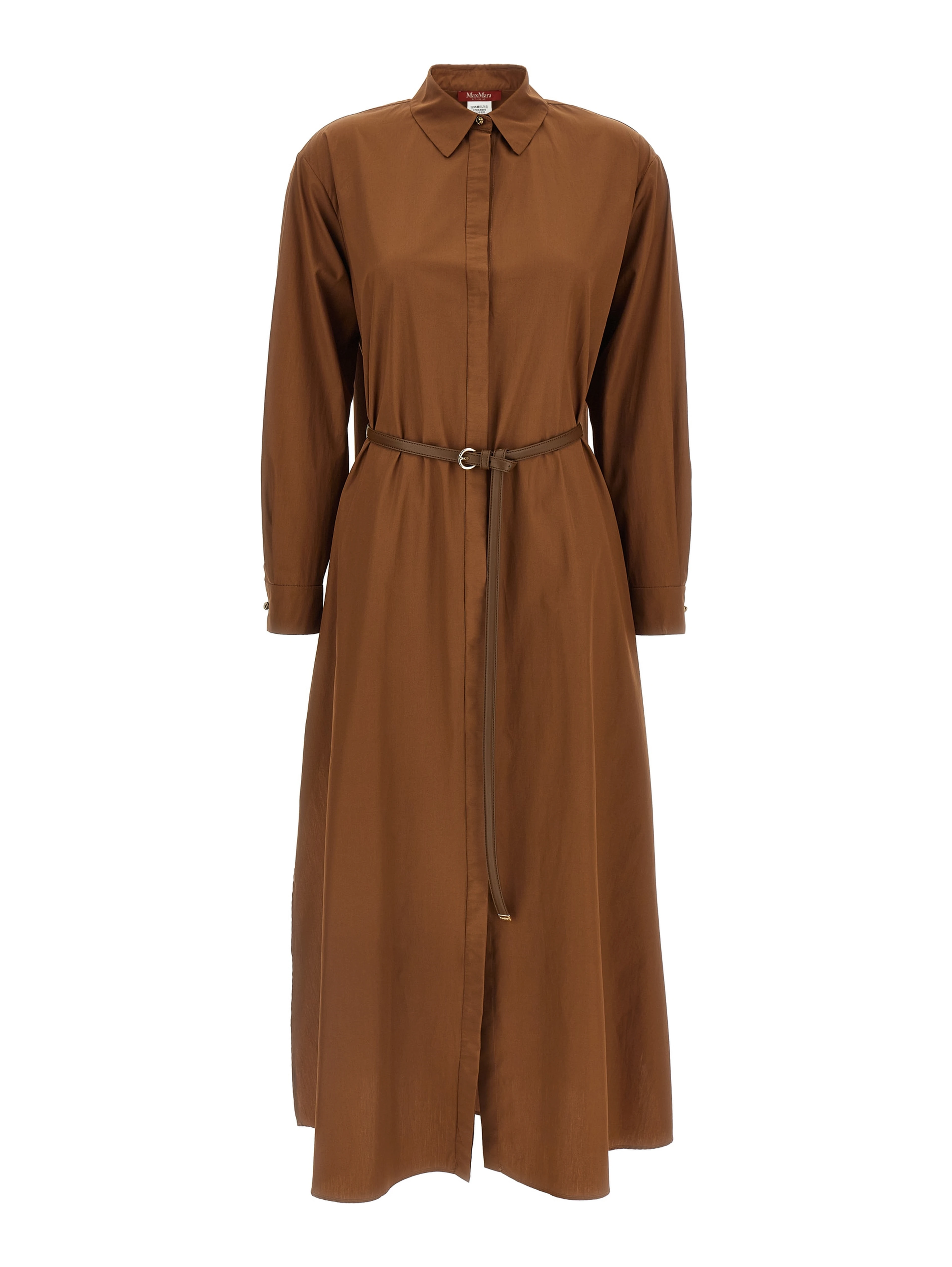 Brown Cotton Long Dress