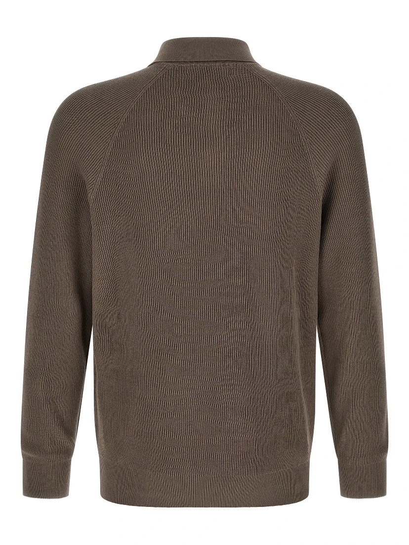 Brown Cotton Polo Shirt