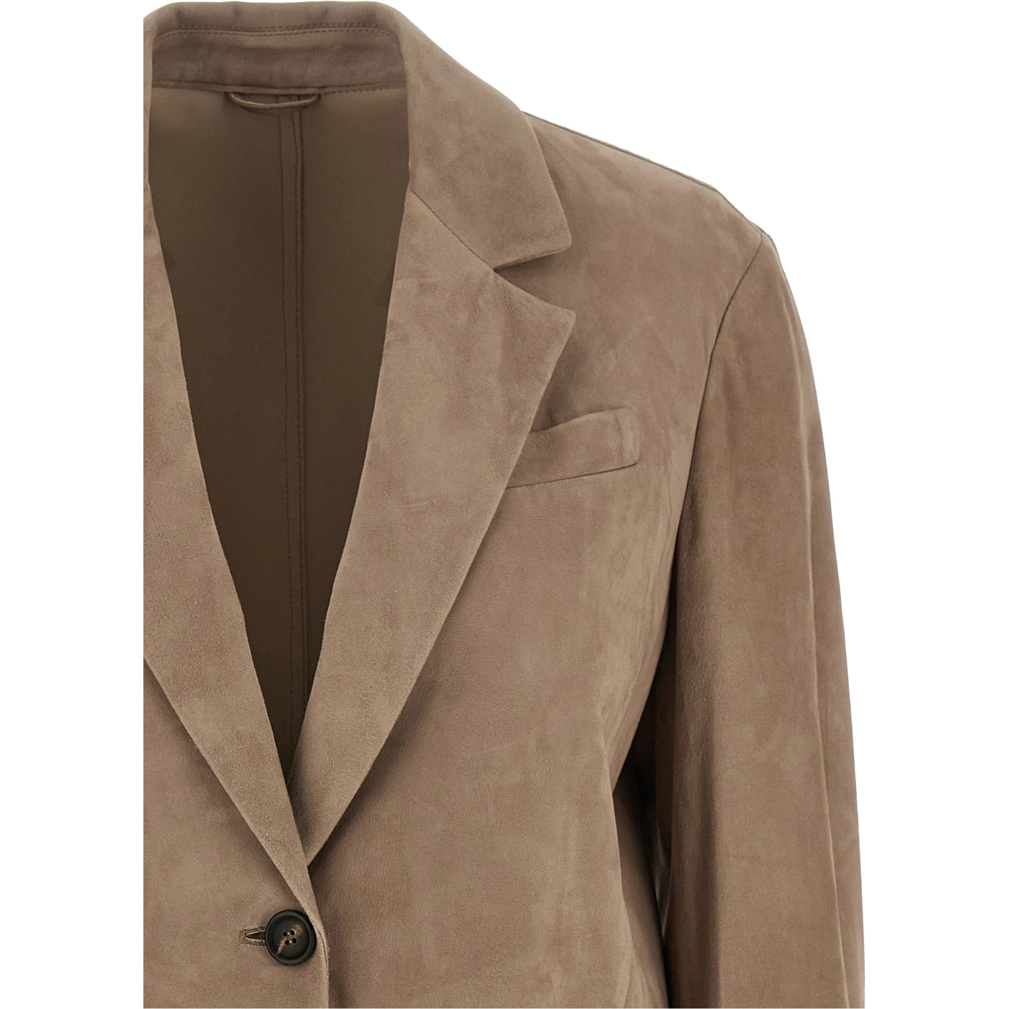 Beige Lamb Leather Blazer