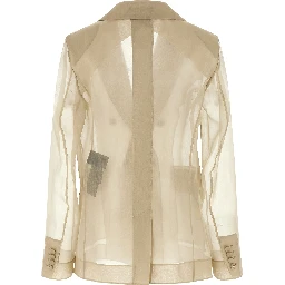 Beige Silk Blazer