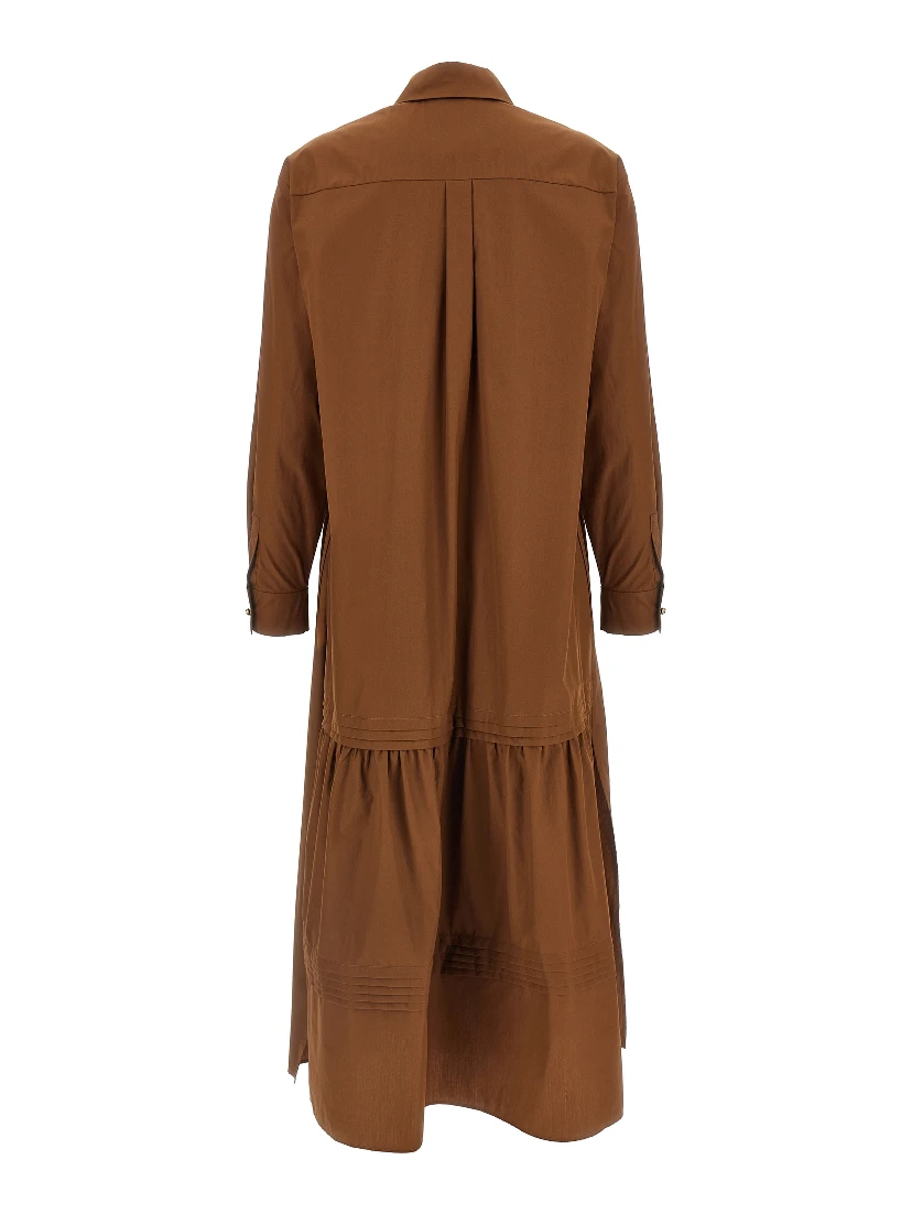 Brown Cotton Long Dress