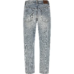 Blue Cotton Tapered Jeans