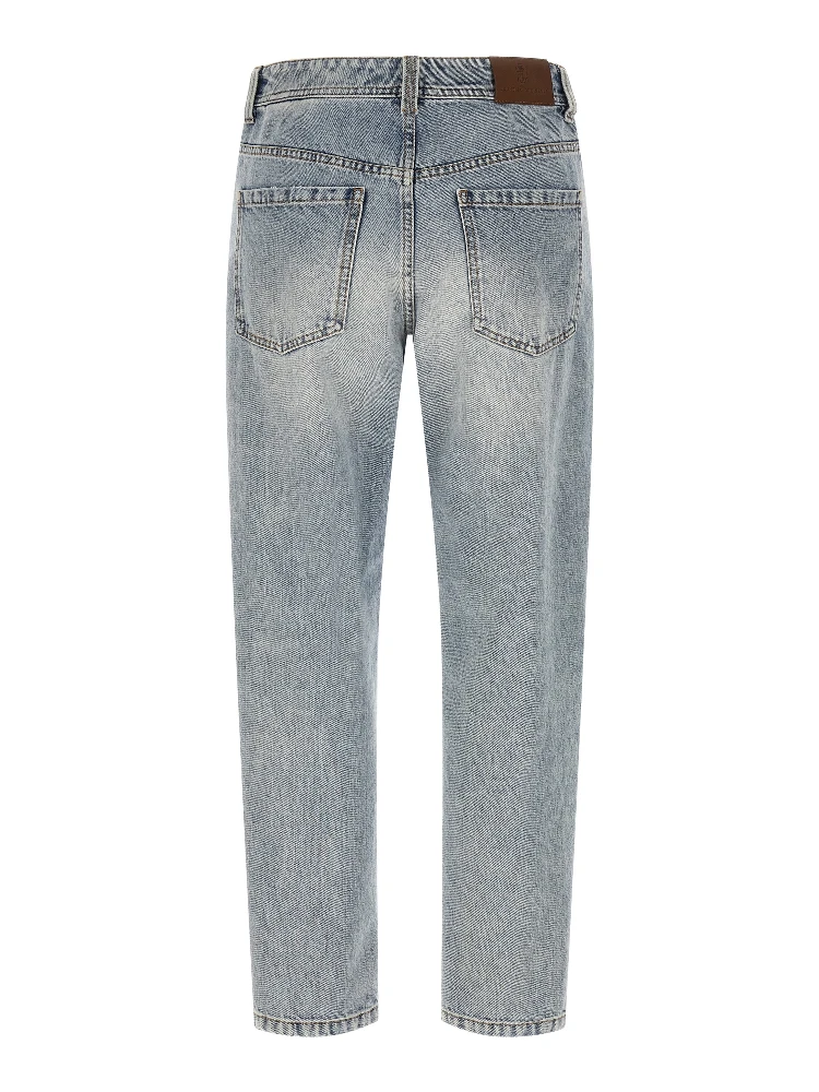 Blue Cotton Tapered Jeans alternative