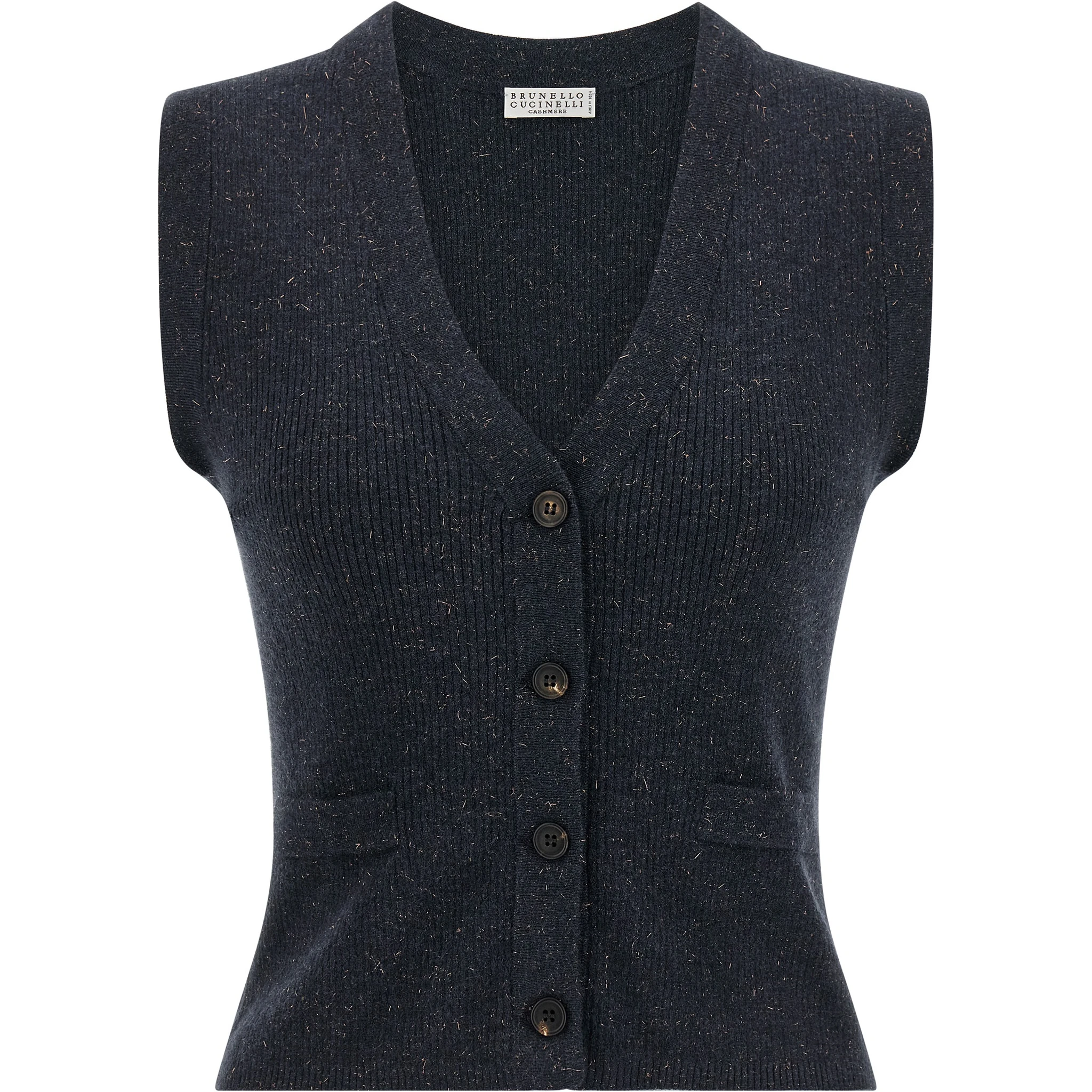 Blue Cashmere Sleeveless Jacket