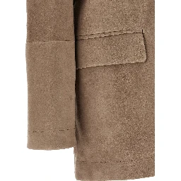Beige Lamb Leather Blazer