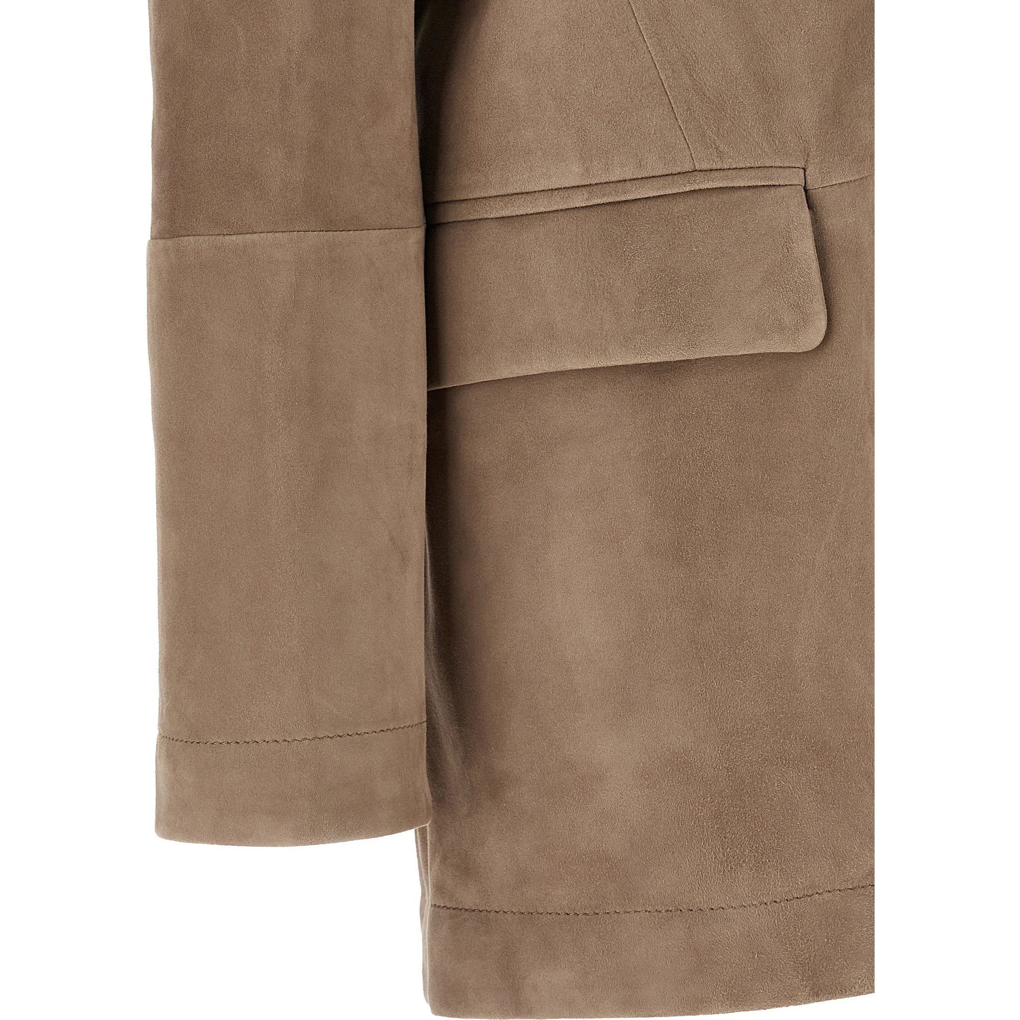 Beige Lamb Leather Blazer