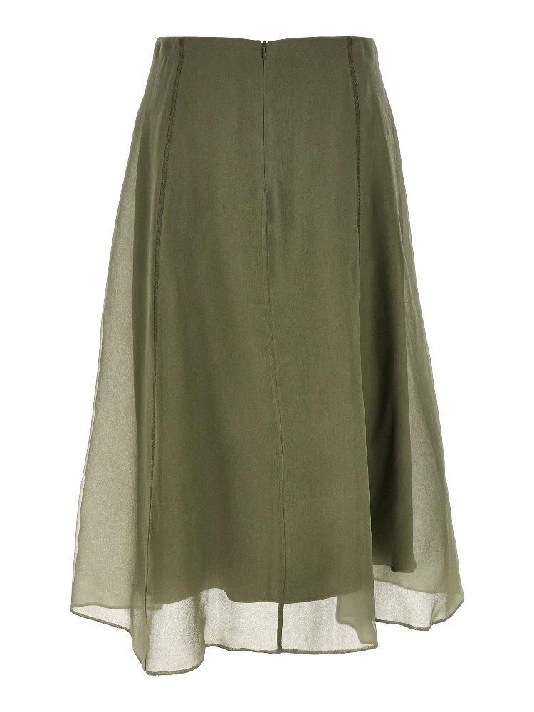 Bicolor Silk Midi Skirt alternative