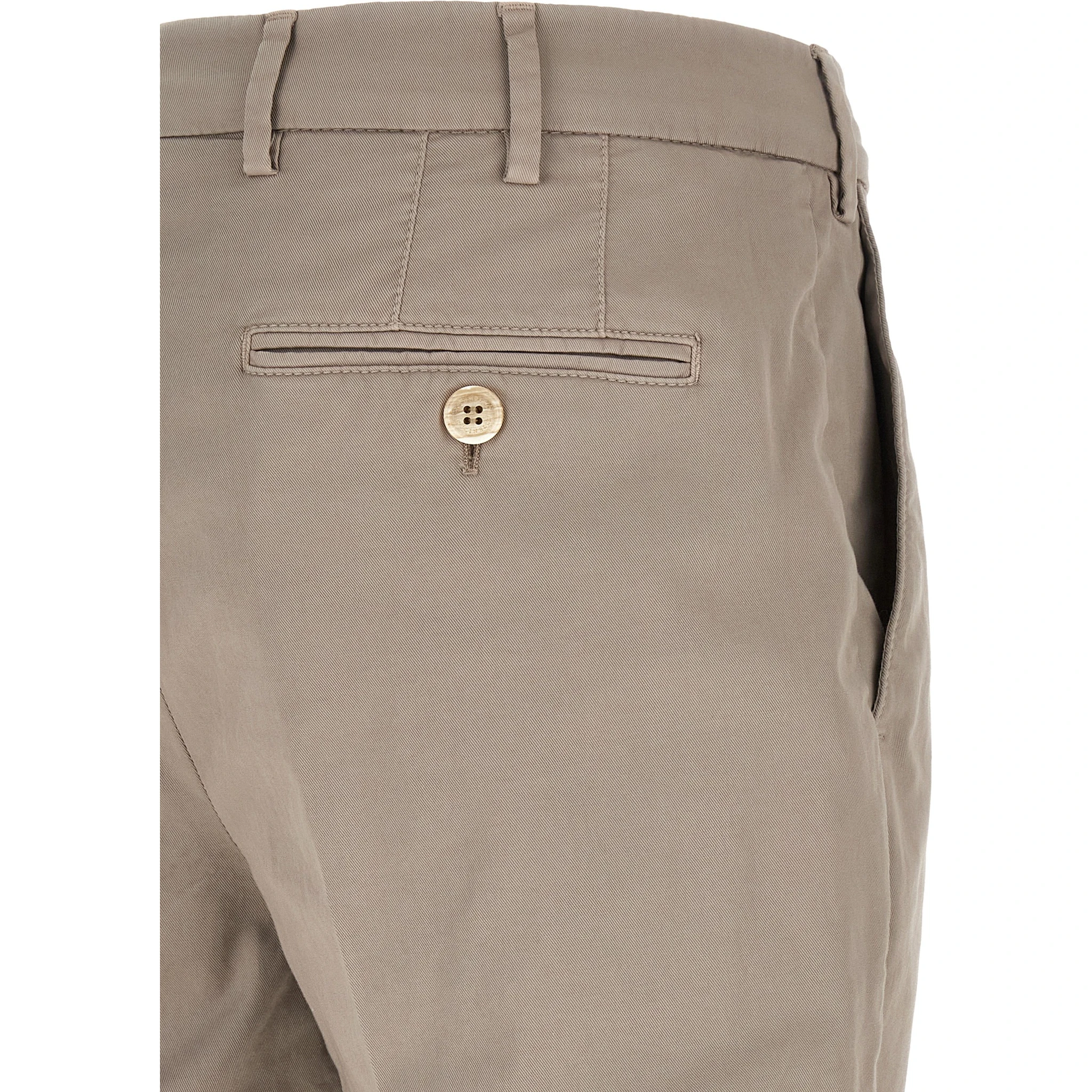 Beige Cotton Casual Pants