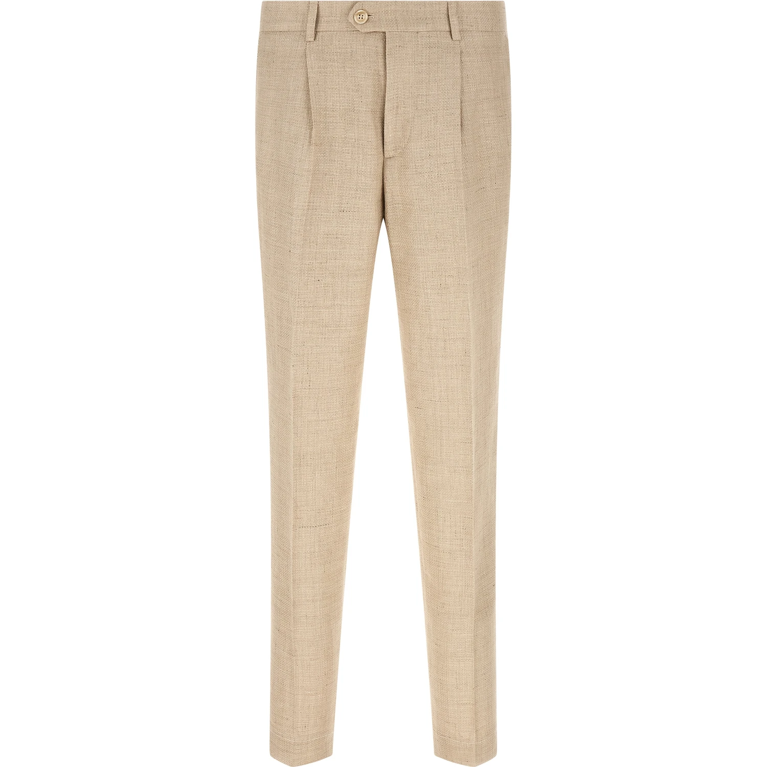 Beige Silk Two-Piece Suit