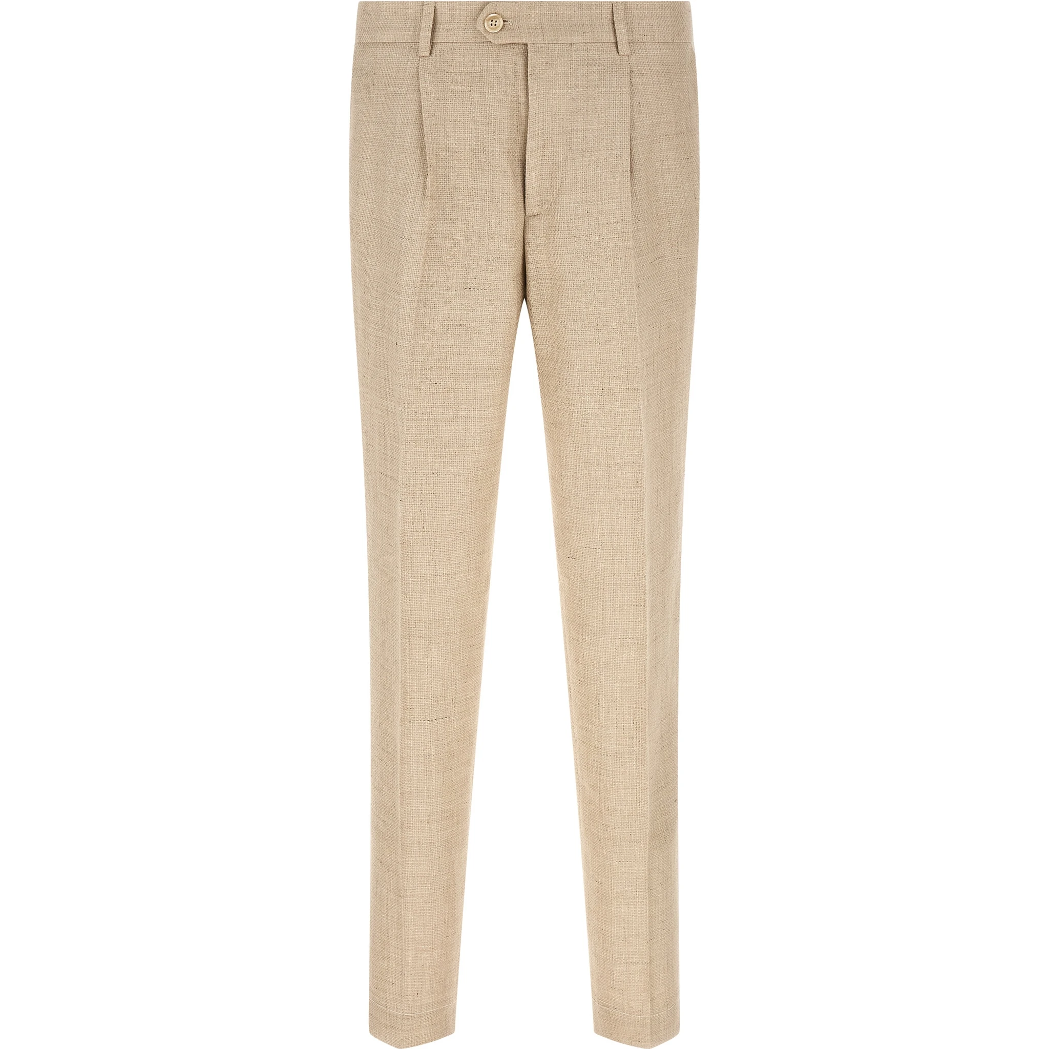 Beige Silk Two-Piece Suit