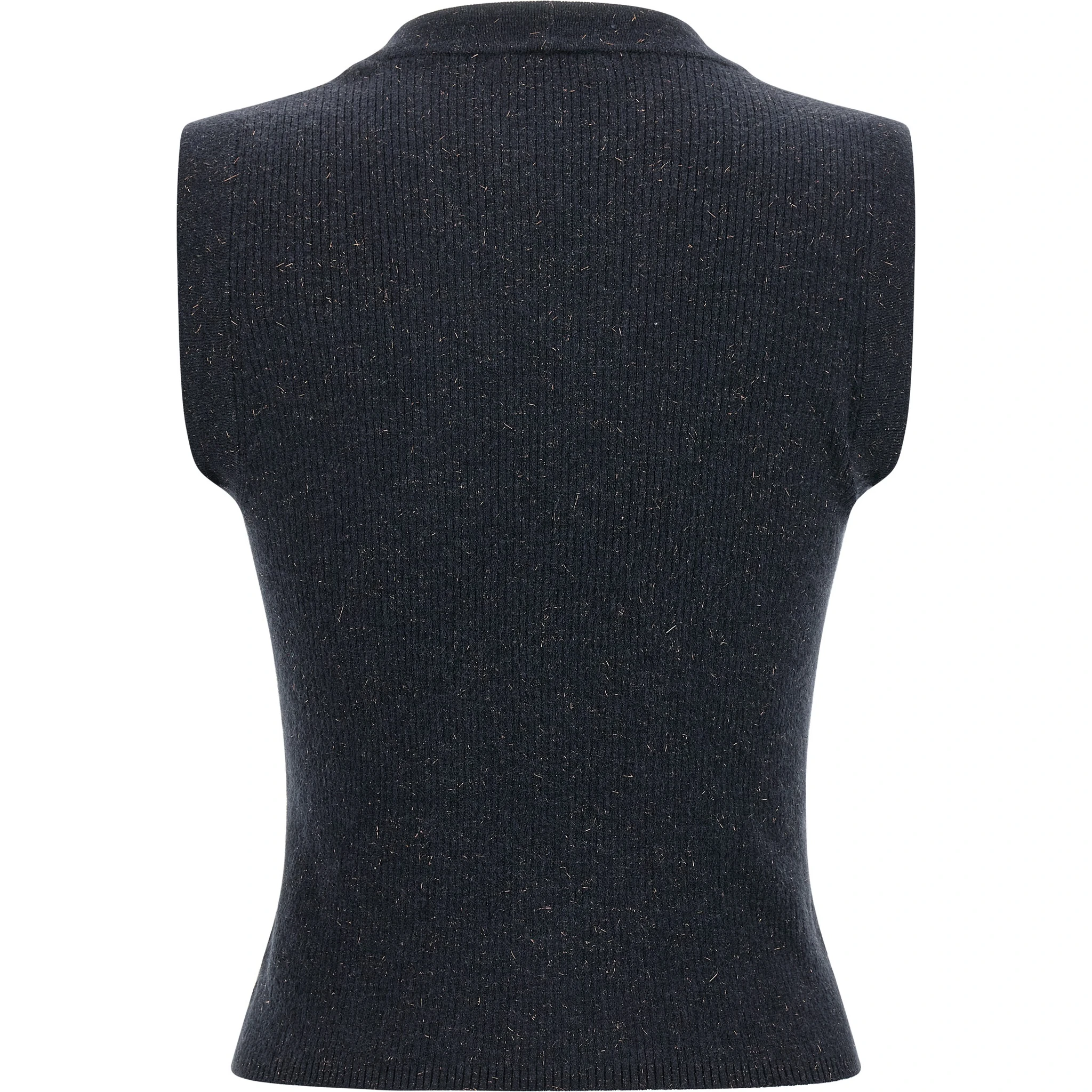 Blue Cashmere Sleeveless Jacket