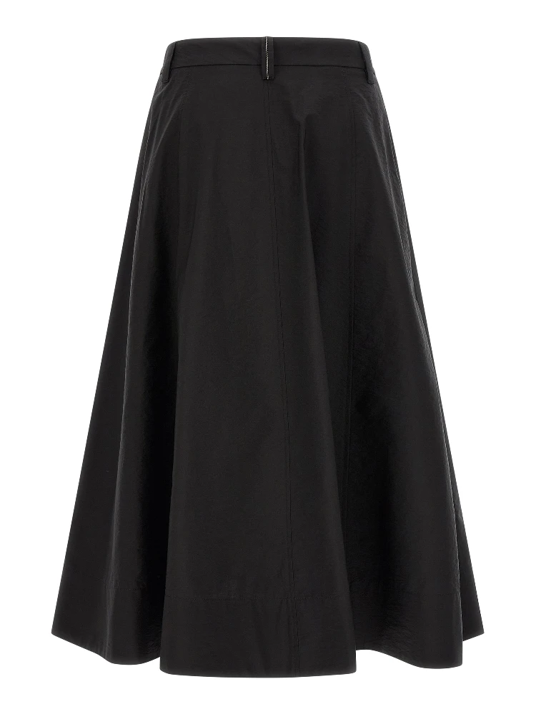Black Cotton Midi Skirt alternative