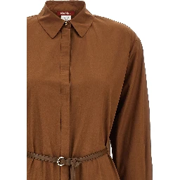 Brown Cotton Long Dress