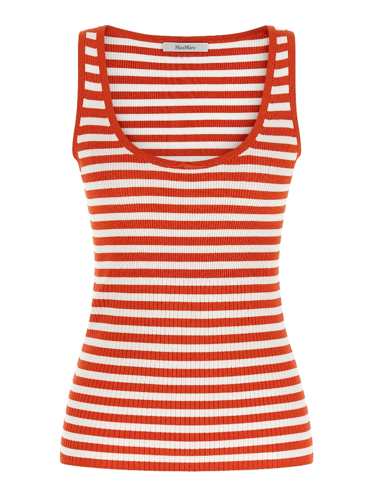 Multicolor Viscose Sleeveles T-Shirt