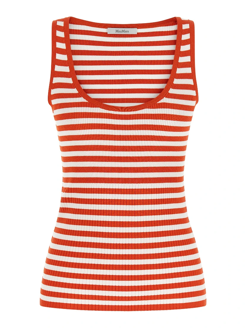 Multicolor Viscose Sleeveles T-Shirt