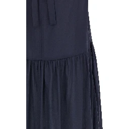 Blue Acetate Long Dress