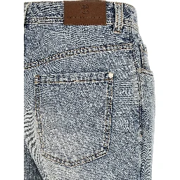 Blue Cotton Tapered Jeans