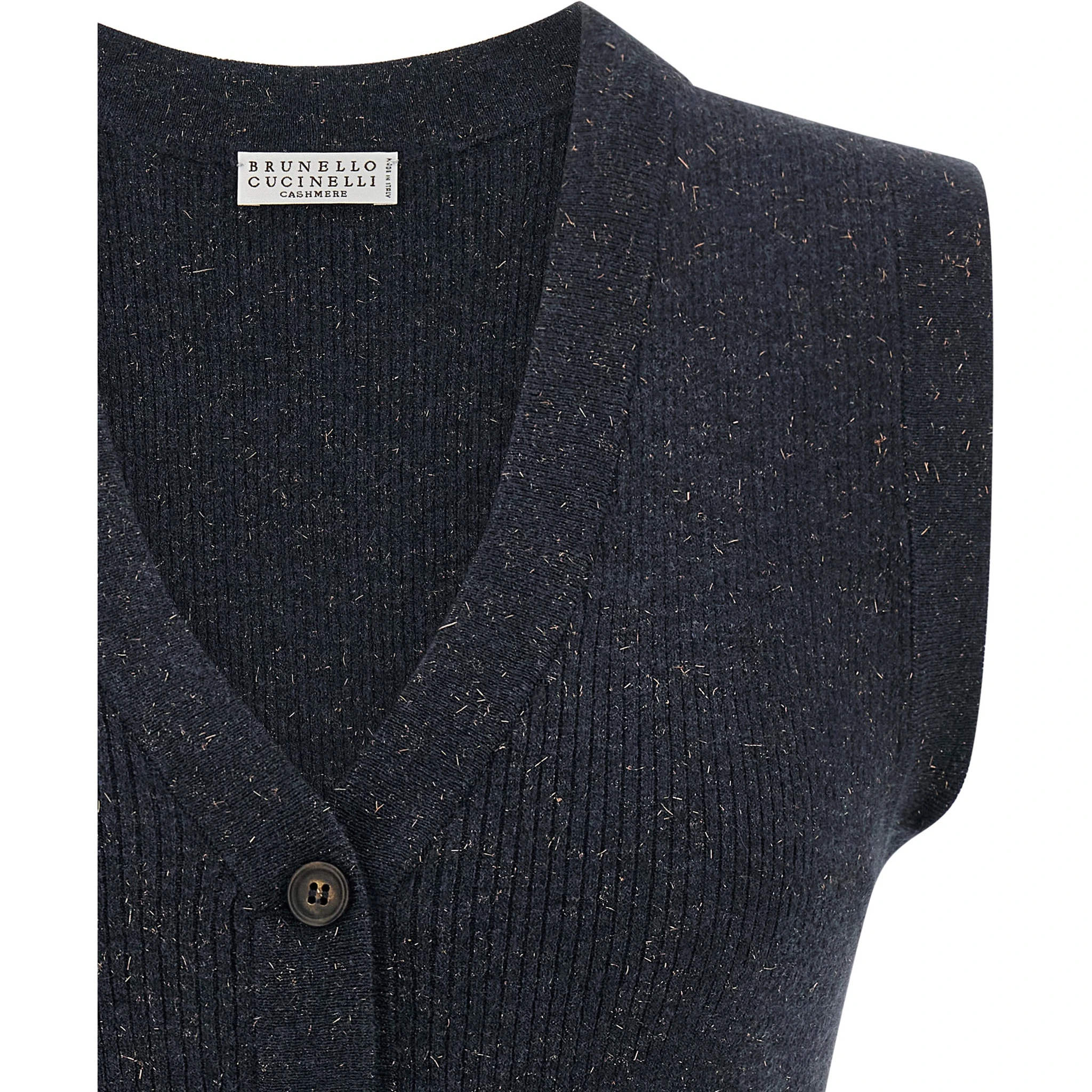Blue Cashmere Sleeveless Jacket