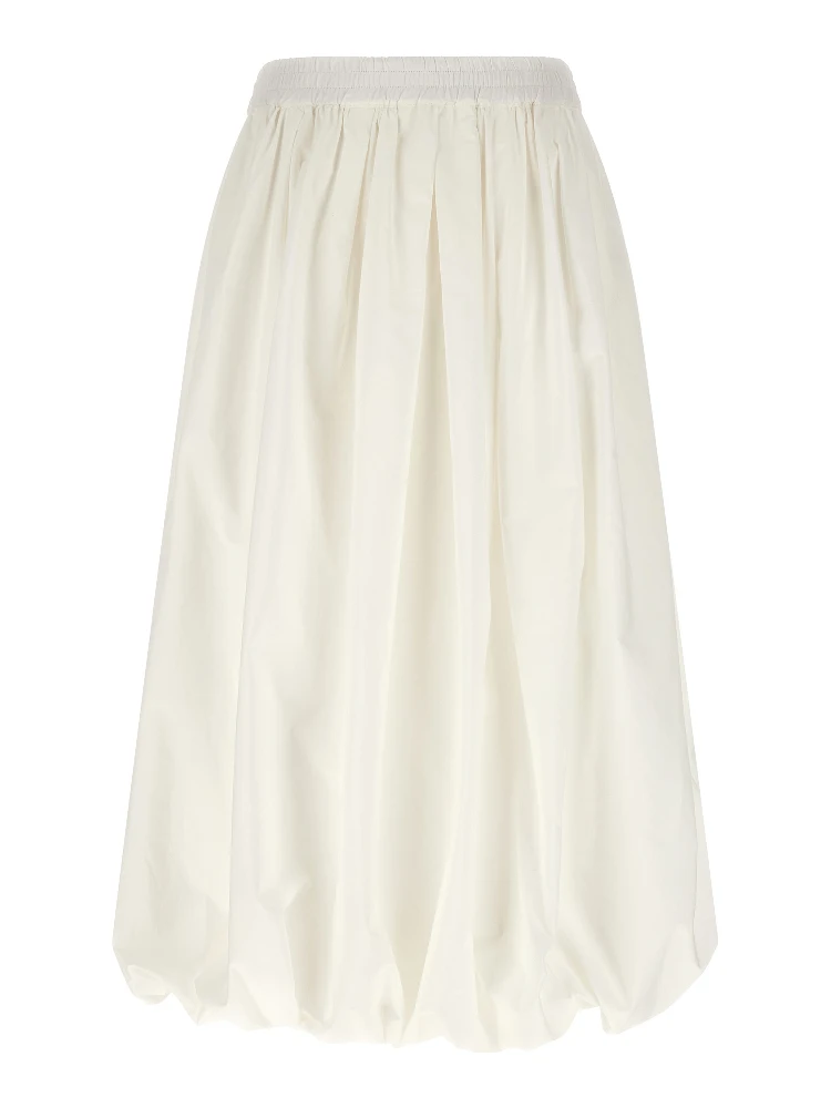 White Cotton Midi Skirt