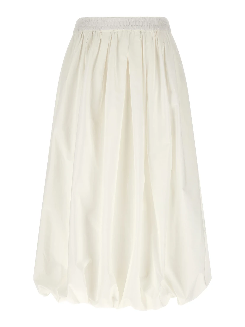 White Cotton Midi Skirt