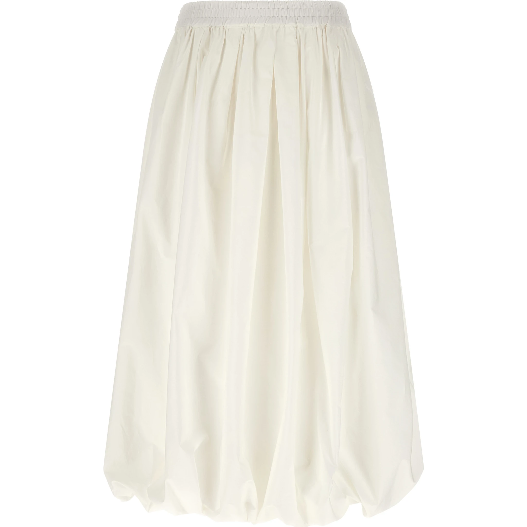 White Cotton Midi Skirt