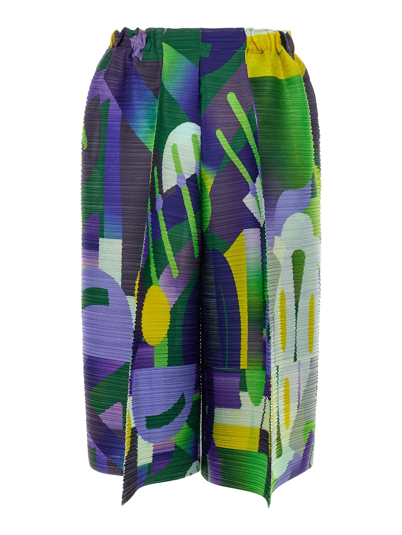 Multicolor Polyester Casual Pants