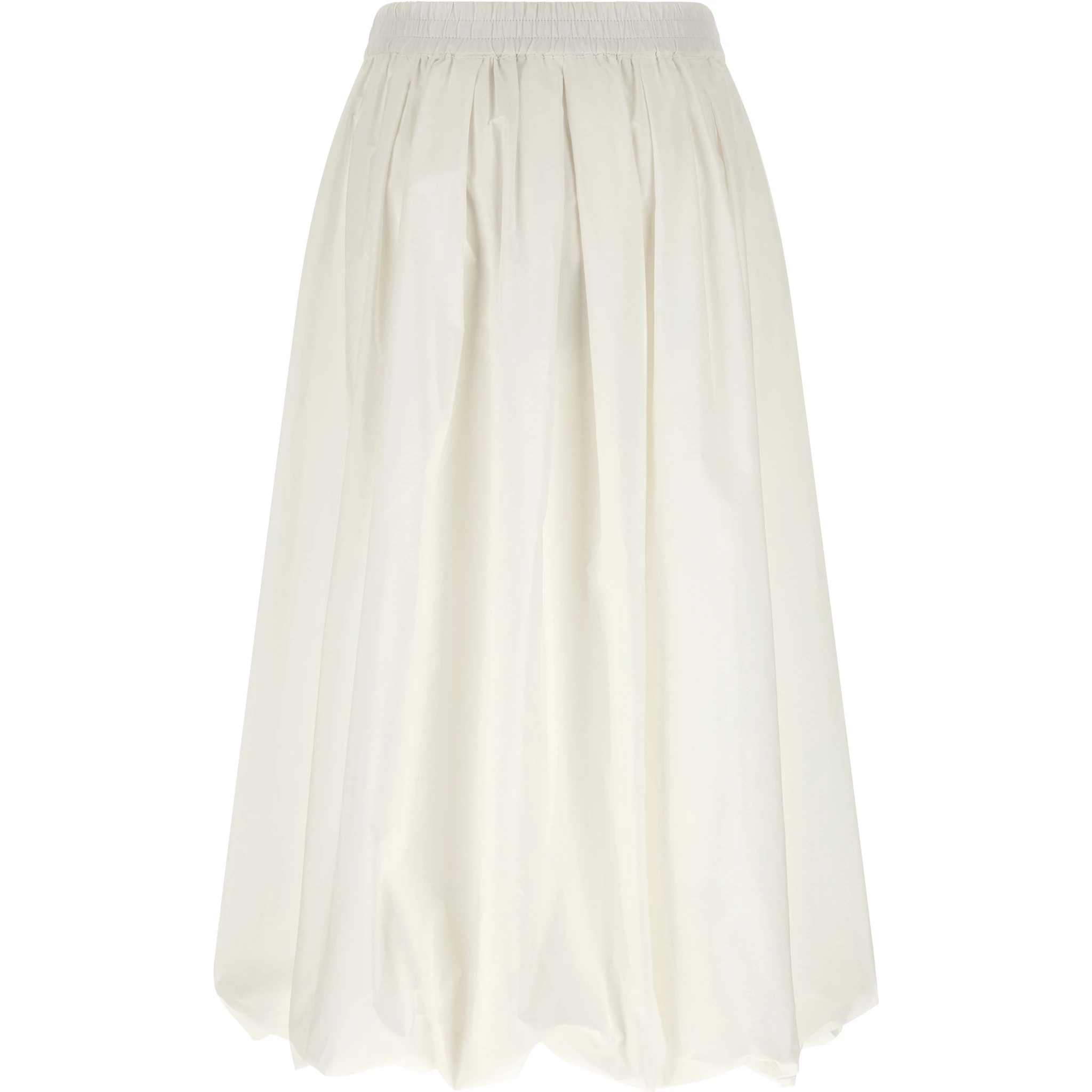 White Cotton Midi Skirt