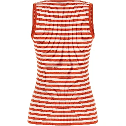 Multicolor Viscose Sleeveles T-Shirt