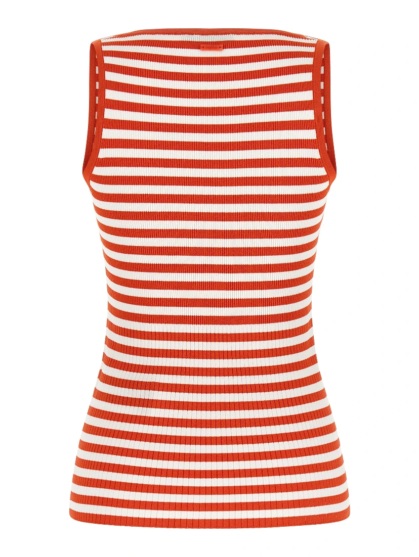 Multicolor Viscose Sleeveles T-Shirt