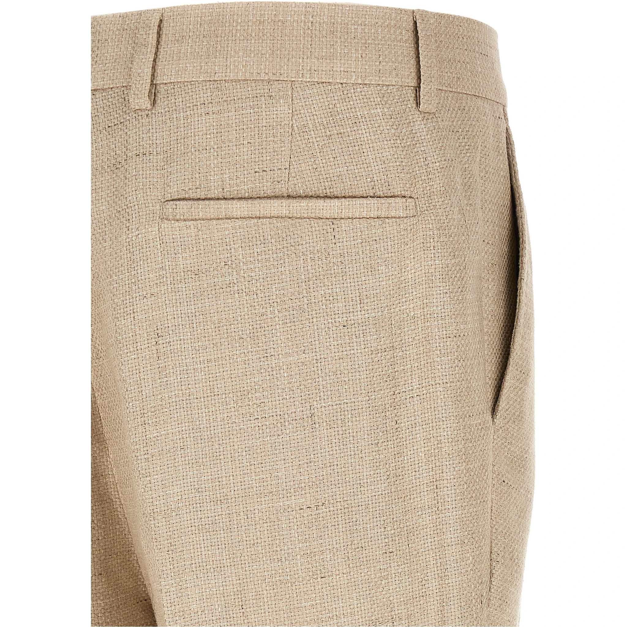 Beige Silk Two-Piece Suit
