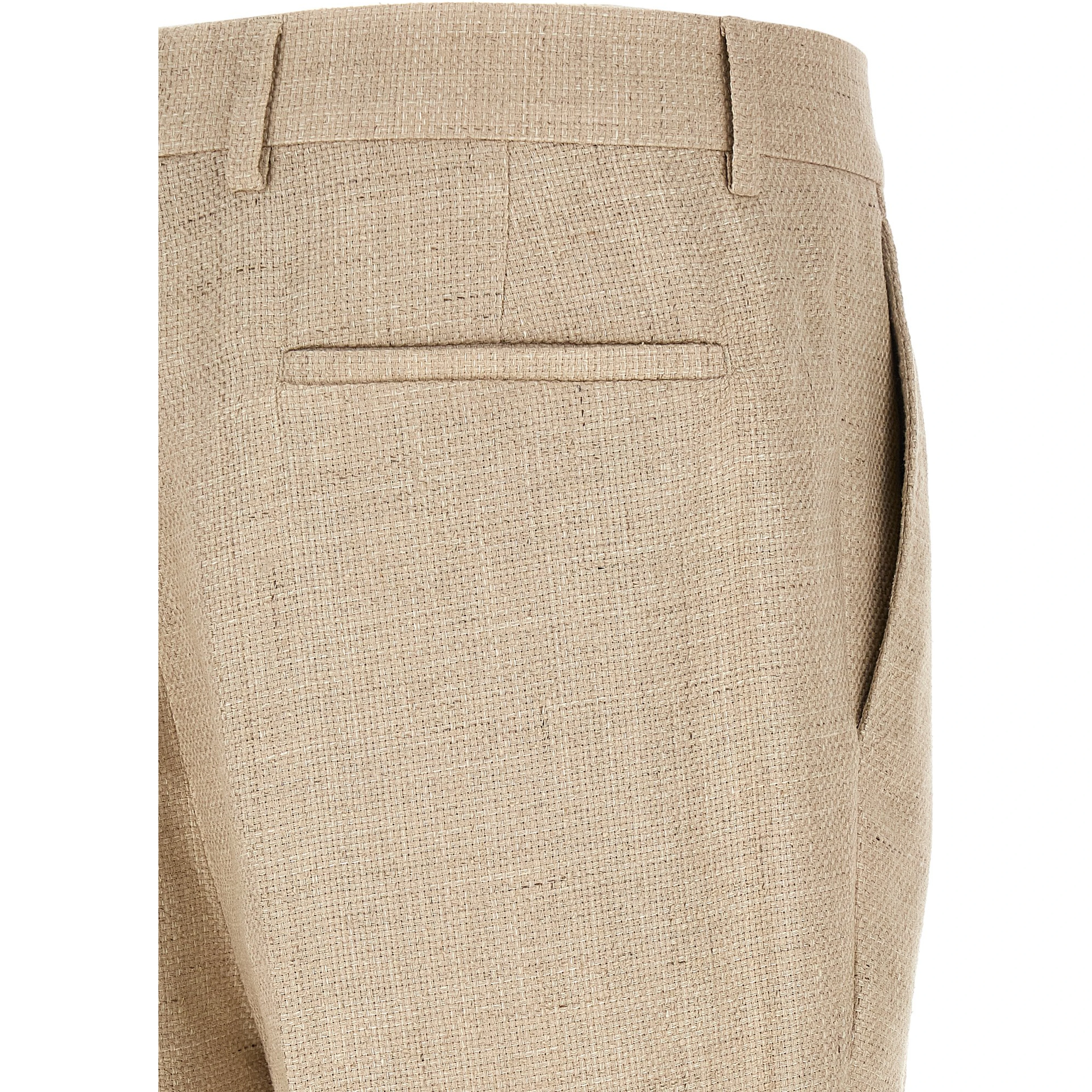 Beige Silk Two-Piece Suit