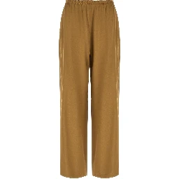 Beige Linen Casual Pants