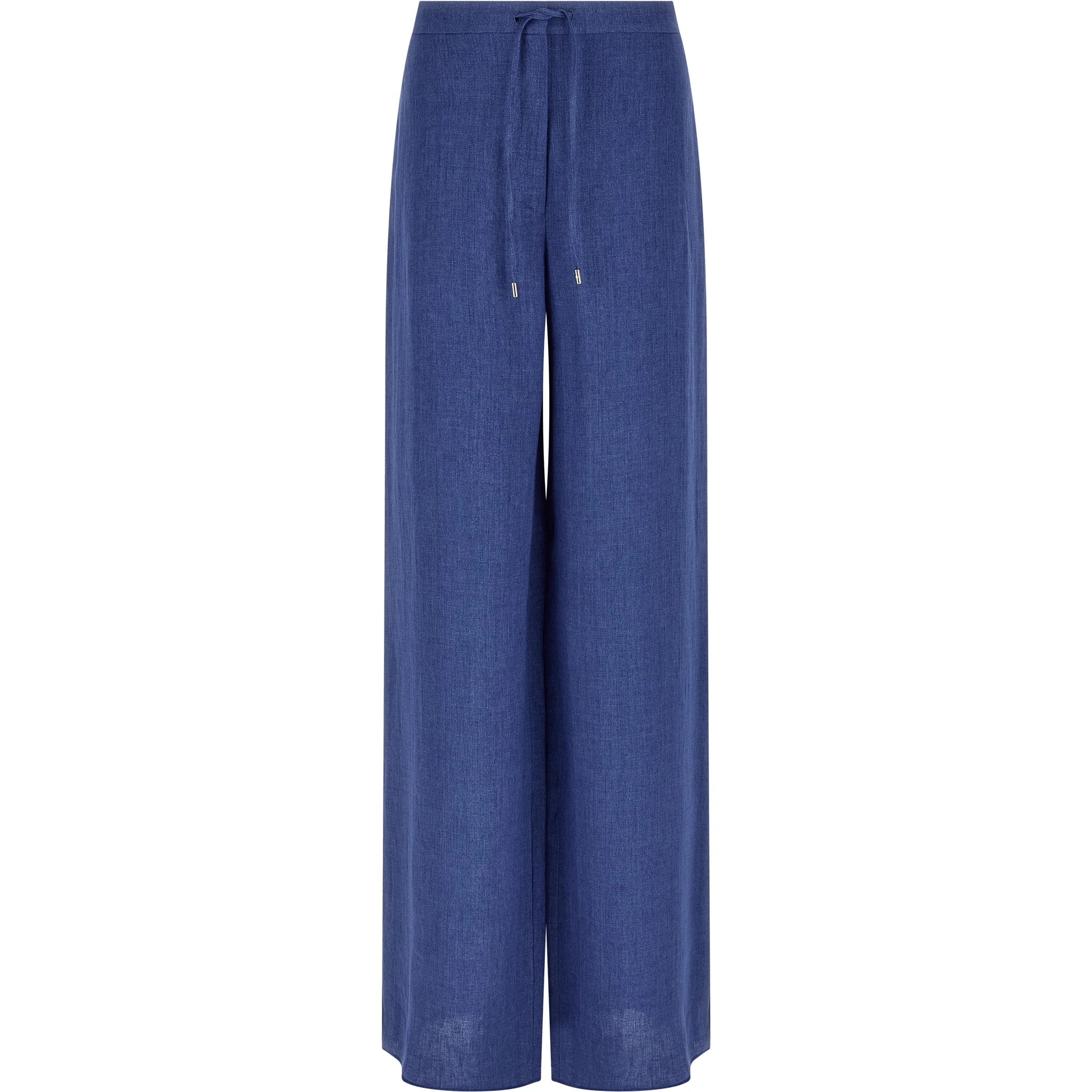 Blue Linen Casual Pants