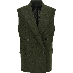 Bicolor Linen Sleeveless Jacket