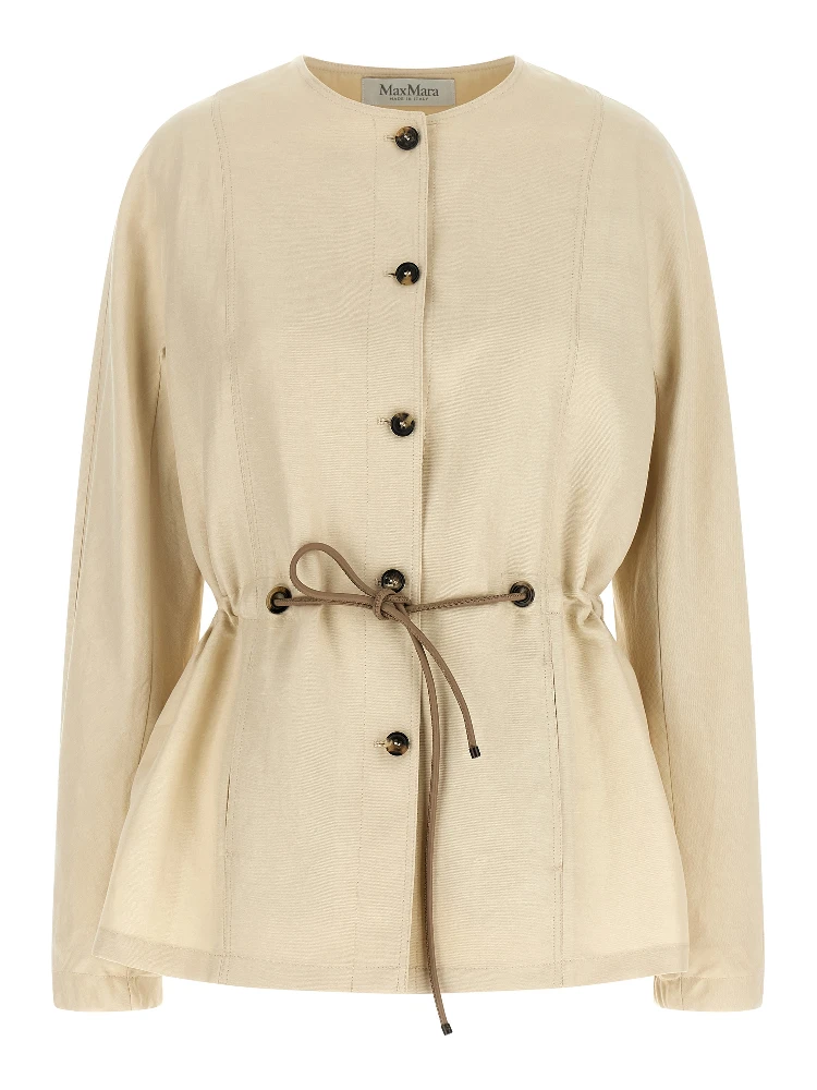 Beige Linen Blazer