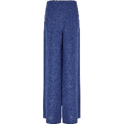 Blue Linen Casual Pants