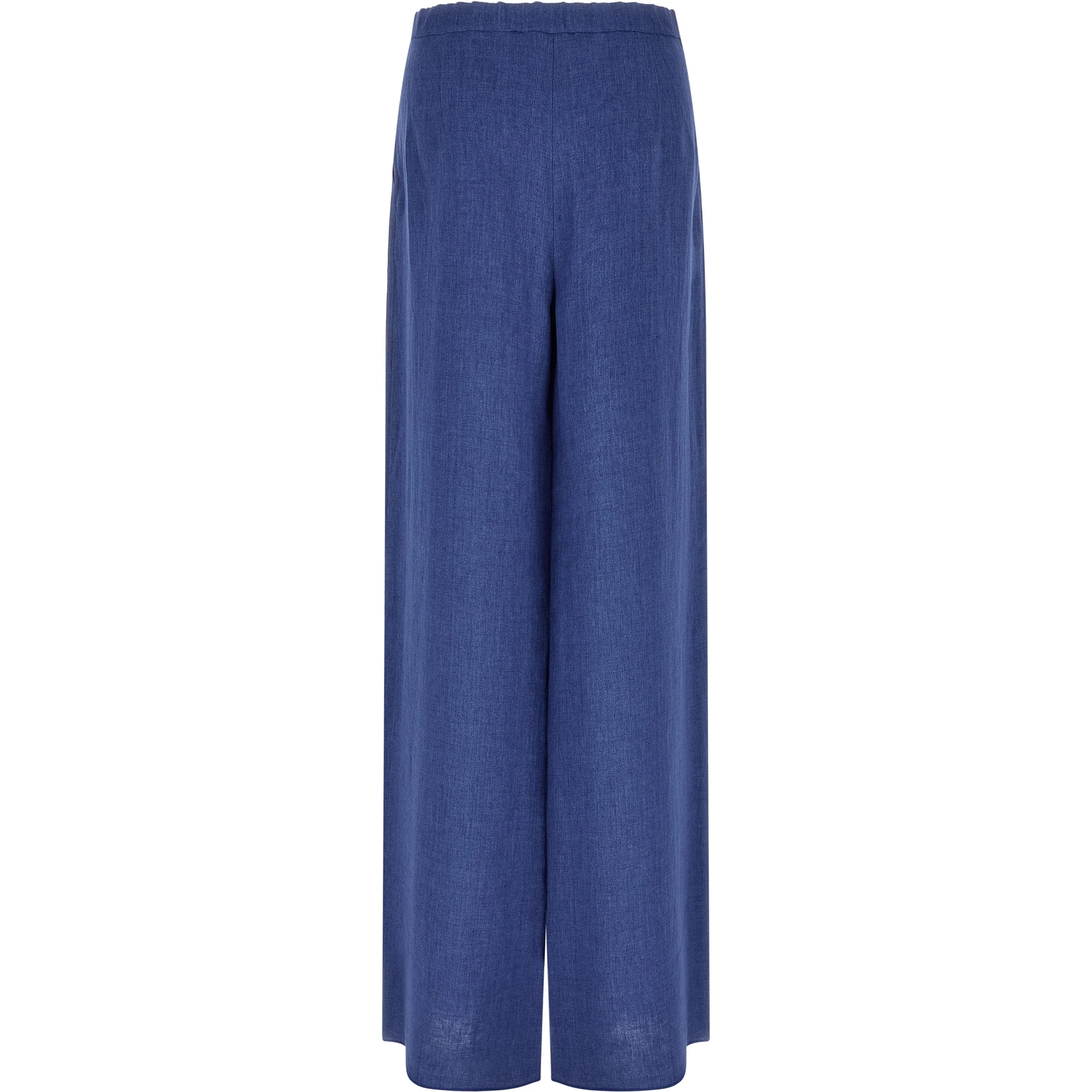 Blue Linen Casual Pants