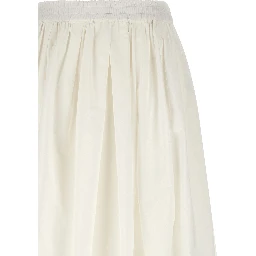 White Cotton Midi Skirt