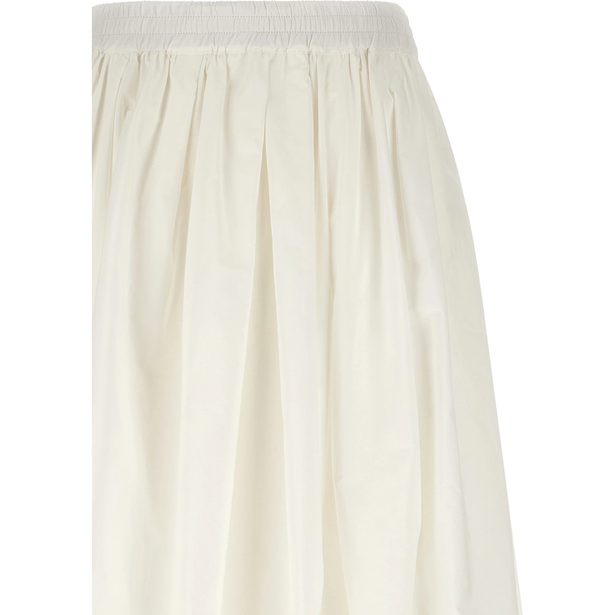 White Cotton Midi Skirt